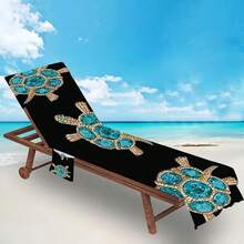 Strandtuch mit Taschen, Sonnenliegen-Handtuch, Strandsessel-Überzug Handtuch, Liegestuhl-Handtuchüberzug, Garten-Pool-Liegestuhl Begleittuch für den Strand - A - Übersicht 3