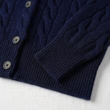 Polo Ralph Lauren Classic Embroidered Wool Cardigan  ,Women's Knitwear - Navy Blue - View 3