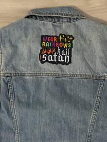 2pcs Gothic Kawaii Rainbow Devil Worship Embroidered Iron-On Patches - Colorful - View 5