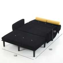 Sofas & Couches - Black + Corduroy + Foam + Iron + Plastic + 2 Seat + Foam-1 - View 9