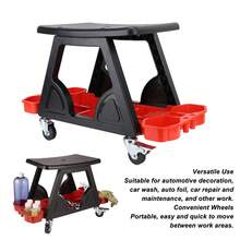 Taburete de mecánico versátil y cómodo para garaje, asiento rodante para lavado de autos, decoración, reparación de láminas de automóviles. - A - Ver 2