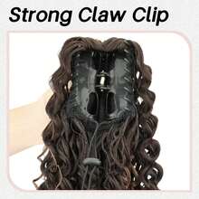 24Inch Voluminous Curly Ponytail Extension – Ombre Brown Synthetic Clip-In Ponytail Hairpiece, Fluffy Bounce For Aesthetic, Perfect For Dates & Festivals - Multicolor - View 6