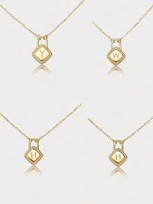 1件925纯银字母A-Z光滑锁形饰品，送给女朋友、母亲、姐妹的最佳礼物 - 字母項鍊 - 查看 7