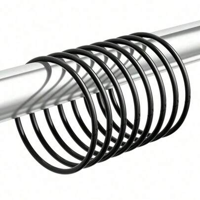 3/5/10pcs Black Shower Curtain Hooks, Made Of Thick Metal Material, Waterproof And Rust-Proof, Stainless Steel, Easy To Install, Anti-Slip. Suitable For Bathroom, Bedroom, Living Room, Windows, Etc. Home Bathroom Decor, Autumn Decor, Bathroom Accessories, Back To School Essentials.