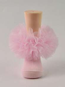 2双女童蕾丝荷叶边袜子，蓬松荷叶边婴儿公主袜 - 彩色 - 查看 2