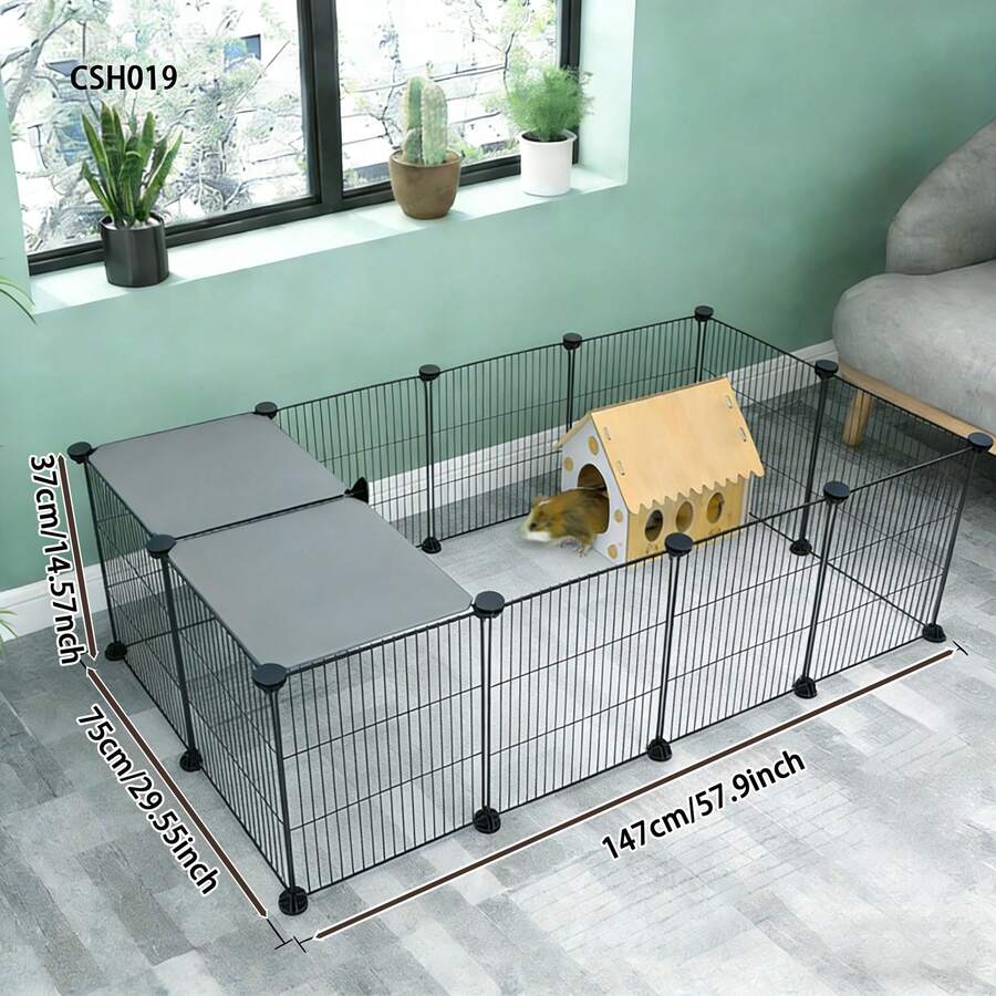 Easy Assembly Hamster Fence, Freely Assembled Small Animal Cage, Rabbit Fence, Indoor Home Use - Multicolor - View 1