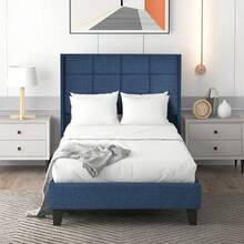 Bed Frames - Blue + Linen + 90cm*200cm - View 2