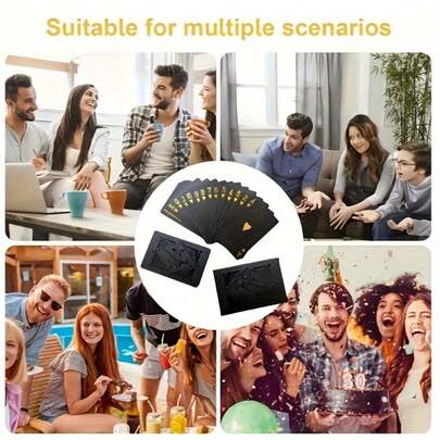 54张防水塑料扑克牌，豪华防撕裂塑料扑克牌套装，带便携收纳盒，成人扑克牌，可重复使用，适合家庭游戏之夜、朋友聚会、棋盘游戏、节日礼物，时尚防水，创意旅行礼物，休闲和派对游戏的理想之选，扑克之夜必备