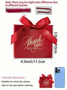 10pcs Mini Gift Bags, Size 4.5x1.8x3.9 Inches, Small Cute Thank You Gift Bags With Bow Tie, Red Kraft Paper Bow Ribbon Mini Thank You Gift Bags, Red Patterned Paper Gift Bags, Mini Candy Bags With Foil Stamping Design, Suitable For Birthday, Mother's Day Gifts - Multicolor - View 4