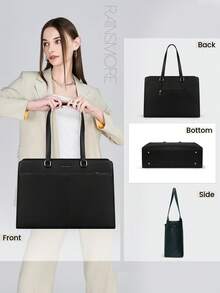 Túi đựng laptop nữ 15.6 inch, túi xách công sở chống thấm nước bằng da PU, túi đeo vai, túi đựng tài liệu công sở, túi đi học. - Nhiều màu - Xem 8