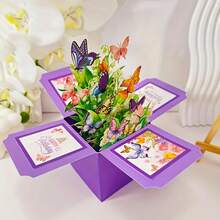 1 Thiệp chúc mừng hình bướm 3D nổi kèm phong bì và chức năng viết tay, thích hợp cho sinh nhật, kỷ niệm, mẹ, bà, vợ, Ngày của Mẹ - Bó hoa giấy thủ công, thích hợp làm quà bất ngờ trong nhiều dịp khác nhau. - Nhiều màu - Xem 3