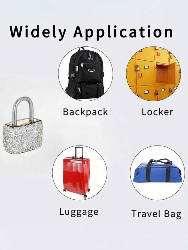 Mini Sparkling Crystal Keyed Padlock - Metal Mini Lock With 2 Keys, No Assembly Required,Luggage Locks With Keys, Locker Lock Small Luggage Padlocks, Suitcase Locks Metal Keyed Padlock For Luggage, Gym Lockers, Suitcases & Storage Cabinets,School Gym Classroom Matching Game Travel Backpack,Thanksgiving,Christmas Gifts,Easter Gifts