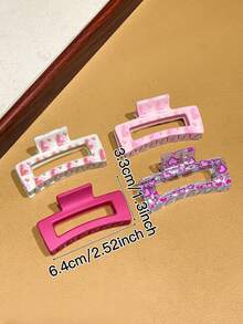 Multi-Color Heart-Shaped Hairpin For Women, A Fashionable And Versatile Hair Accessory, Suitable For Daily Casual Wear, Outings, Parties, Dates, And As A Gift On Valentine's Day. Women's Hairpin, Elegant Claw-Shaped Hairpin, Suitable For Both Thick And Fine Hair For Strong Grip, Firmly And Non-Slip, Does Not Fall Off. - Multicolor - View 4