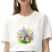 1pc/2pcs/3pcs Vibrant Floral Patch Durable Heat Transfer Stickers, For DIY T-Shirts, Sweatshirts, Jeans, Hoodies, Backpacks, Jackets, Handbags, Pillows - 3PCS-s - View 6