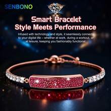 SENBONO Elegant Ladies Smart Bracelet, 5ATM Waterproof, Sleep & Fitness Tracker, Ladies Smart Bracelet With Sleep Monitoring, Activity Tracking, Compatible With IOS And Android, Perfect Gift - Multicolor - View 1