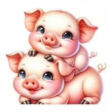 1pc/2pcs/3pcs Cute Pig Animal Pattern Heat Patch, Durable Long-Lasting Heat Transfer Sticker For DIY T-Shirt, Sweatshirt, Jeans, Hoodie, Backpack, Jacket, Handbag, Pillow - L+S - View 3