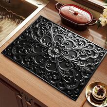 (Hot !!!) 1pc Flat Stove Protector Mat, Rubber Non-Slip Heat-Resistant Kitchen Utensil Protector Mat, Suitable For Induction Cooker, Glass Stove, Multi-Functional Scratch-Resistant Mat, Also Can Be Used As Oven, Washing Machine, Dryer, Kitchen Protector Mat. - Multicolor - View 6
