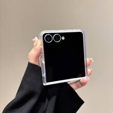 1pc Cream Color Butterfly Folding Screen Phone Case For Samsung Galaxy Z Flip7/Z Flip6/Z Flip5/Z Flip4/Z Flip3, Anti-Drop Protective Cover - White - View 6