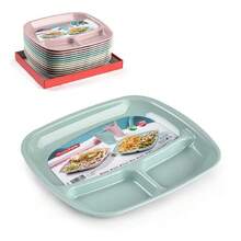 OISE ART STORE Vassoio Trio In Plastica Riutilizzabile Piatto Ideale Per Aperitivi Feste 140621a - - Multicolore - Visualizzare 1