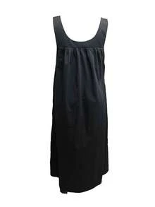 女士时尚优雅纽扣吊带连衣裙，春夏新款黑色 - 黑色 - 查看 2