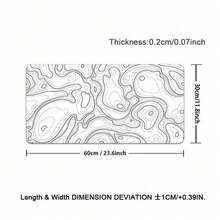 Mouse Pad Preto e Branco, Mouse Pad Grande de Jogo com Mapa Topográfico - Tapete de Mouse Estendido com Contorno, Tapete de Teclado de Tamanho Grande, Tapete de Mesa Fácil de Limpar, Base de Borracha Antiderrapante, Bordas Costuradas com Precisão, Mouse Pad de Presente, Tapete Protetor de Mesa - B - Visão 17