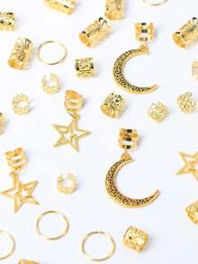 45pcs Women's Dreadlocks Star And Moon Combination Hair Rings Moon Star Braid Hair Clips Fashion Personalized Hair Accessories Braid Decoration Metal Pendant Y2K Party Punk Gifts Suitable For Girls And Women Great For Prom And Party Music Festival Women's Hair Accessories Accessories Leprechaun Party Hair Clip Holiday Party Dress-Up Hair Accessories Golden Accessories Metallic Finish,Gifts,Travel,Gifts For Women,Hair Stuff,Stocking Stuffers,Stocking Stuffers,Stocking Fillers,Stocking Stuffers For Women,Stocking Fillers Women,Christmas Gifts,Gifts,Christmas Stocking Fillers,Gifts For Women,Gift,Christmas Gift,Stocking Stuffers For Adults,Stocking Fillers For Adult,Hair Stuff,Women's Accessories,Stocking Stuffer,Coming-Of-Age Hair Accessory,Christmas Hair Accessories,Gift Ideas For Women,Beauty Stocking Fillers,Christmas Gifts For Women - Multicolor - View 6