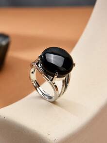1pc Natural Crystal & Stone Open Ring, Suitable For Daily Wear By Men And Women - Multicolor - View 8