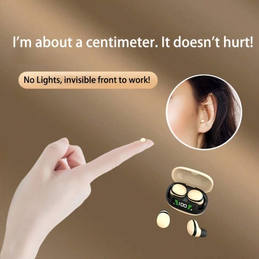 Mini TWS Wireless Sports & Sleep Music Earphones With LED Digital Power Display, Compatible With All Smartphones