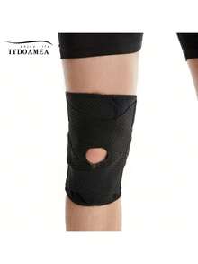 IYDoaMea 1PC Knee Compression Wrap Brace - Breathable Adjustable Knee Support With Side Stabilizers, Anti-Slip Sleeve For Men Women, Joint Pain Relief & Injury Recovery, Ideal For Sports Fitness Daily Wear (Order A Size Up) - Black - View 3