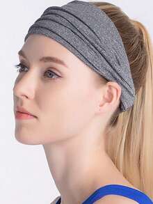 1条女士运动头带，瑜伽跑步健身吸汗发带，休闲弹力头巾 - 彩色 - 查看 5