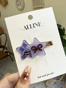 Korean Style Star Bow Polka Dot Duck Clip Cute Sweet Bangs Clip Fresh Hair Clip - Multicolor - View 3