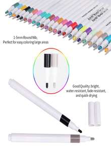 12/24 Acrylic Paint Markers | Sparkling Metallic Colors | Ideal For Scrapbooking, Black Paper, Rock Painting, Ceramics, Glass, Wood, Fabric, Canvas, Mugs, Christmas Crafts - 12色/套 - 查看 2