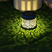 1个太阳能围栏灯,户外壁灯,镂空设计,LED太阳能灯,适用于花园、庭院、露台、楼梯照明,也可用于花园、草坪、露台、楼梯、生日派对装饰、庭院花园装饰、前门装饰、圣诞节和万圣节派对庭院装饰、斋月灯笼、斋月装饰 - TY-K223 - 查看 9