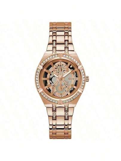  Guess Women's Quartz Watch, Stainless Steel Strap, Exquisite Craftsmanship, Fashionable Romantic, Cool, For Daily Wear, Gift For Your Girlfriend Or Family Members, Suitable For Daily Wear, Birthday, Anniversary Gifts, Valentine's Day Gifts GW0604L3