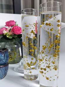 Floating Candle Vase Filler 1.4m Pearl Garland Wedding Table Decoration, Faux Pearl Beaded Plastic Chain Party Decorations, Home Decor Prop For Vases Filler Wedding Centerpiece Christmas Party Decor - Multicolor - View 2