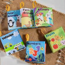 Toddler Early Education Tactile Cognitive Books –Reusable,Washable & Waterproof,Teether-Early Learning Essential Supports Early Development Interaction Educational Enlightenment Crinkle Books For Infants & Toddlers Gift For Newborn Boys & Girls - Multicolor - View 3