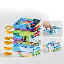 Toddler Early Education Tactile Cognitive Books –Reusable,Washable & Waterproof,Teether-Early Learning Essential Supports Early Development Interaction Educational Enlightenment Crinkle Books For Infants & Toddlers Gift For Newborn Boys & Girls - Multicolor - View 7