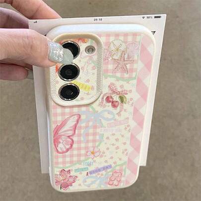 1个TPU拼接蝴蝶图案手机壳，兼容三星手机A15/A14/A13/A12/S24/S23/S22/S21/S20/S10/A72/A73/A71/A50/A53/A52/A32/A31/A05S