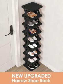 50/10/2/1 Pcs Adjustable Shoe Rack - Plastic Multi-Tier Shoe Shelf With Clear Plastic Shelves, Space-Saving Home Entryway, Closet And Bedroom Design, Easy Assembly, No Tools Required, Shoe Storage Organizer, Compact Shoe Rack, Sturdy - Multicolor - View 10