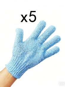 Double-Sided Exfoliating Gloves, For Skin Massage, Shower, Body Cleansing, Bath Accessories, Packing, Storage, Hair Clips For Bathing, Face, Spa, Handwashing, Deep Dead Skin Removal, Back To School - Multicolor - View 12