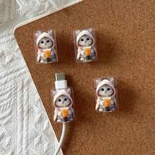 1pcs Of Cute Cartoon Cat Data Cable Protectors, Damage-Resistant, Type-C Phone Cable Protectors, Beautiful And Durable &Chic & Functional &Express Your Personality &Stocking Stuffer - Exquisite Jewelry - View 2