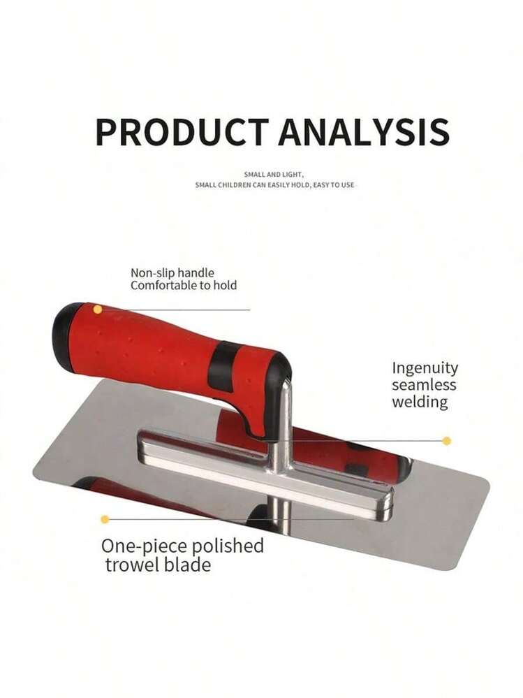 Stainless Steel Plastering Trowel Plaster Finishing Wall Tile Flooring Plaster Trowel Bricklayer Construction Tools - Stainless Steel Trowel With Red Handle - View 4