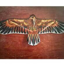 一套包含一个 43.31 英寸的雄鹰风筝和一根 1181.1 英寸的风筝线，大型雄鹰飞行鸟风筝，适合户外沙滩公园活动 - 彩色 - 查看 14