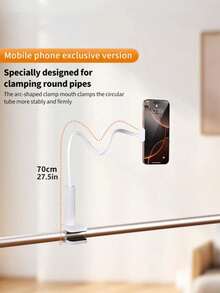 1pc An Adjustable Long Gooseneck Phone Stand - Carbon Steel Lazy Stand, With A 360° Rotatable Clip, Suitable For Watching Videos On The Bed Or Table - No Battery Required Compatible With IPhone, Android Phone, Gift For Birthday, Family, Friends 360 Degree Rotating, Bed Lazy Stand, Phone Holder - Multicolor - View 13