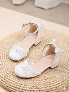 1 Pair New Fashion Elegant Lace-Up High Heels For Big Girls, Comfortable Daily Wear Shoes For Female Students, Suitable For Performance, Ballet Dance, Wedding, Party, Christmas Princess Shoes - White - View 6