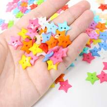 200pcs 1.2-1.5cm Mixed Color Small Flower Buttons, Suitable For Sewing, Knitting And Other Handicrafts; Colorful Resin Flower/Heart/Round/Star Shaped Double Hole Pink Sewing Buttons, Suitable For Clothing; Decorative Plastic Accessories, Suitable For Sewing, Clothing Accessories, Gifts, DIY Crafts, Scrapbooking, Handmade Sewing, Knitting, Dolls, Etc. - Multicolor - View 8