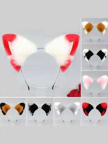 1 phụ kiện trang trí tiệc lễ hội, Băng đô tai mèo thủ công có điểm nhấn, Băng đô tai cáo dễ thương và tinh nghịch, Phụ kiện trang trí tiệc tùng và phát trực tiếp, Thích hợp cho Giáng sinh, lễ hội Carnival - Nhiều màu - Xem 2