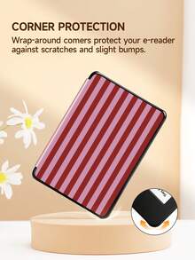 1 chiếc ốp bảo vệ máy đọc sách điện tử họa tiết sọc nâu và đỏ tía, tương thích với Kindle Paperwhite 5, iPad (A16) 11 inch thế hệ thứ 11 năm 2023, iPad 10.2 inch thế hệ thứ 10, có chức năng tự động bật/tắt màn hình, mỏng nhẹ, vừa vặn hoàn hảo để bảo vệ máy tính bảng/máy đọc sách điện tử của bạn. - Đỏ - Xem 8