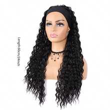 Wet Wavy Headband Wig, Curly Wave Synthetic Heatproof Long Wig With Headband, Suitable For Daily Wear And Parties - Black - View 3