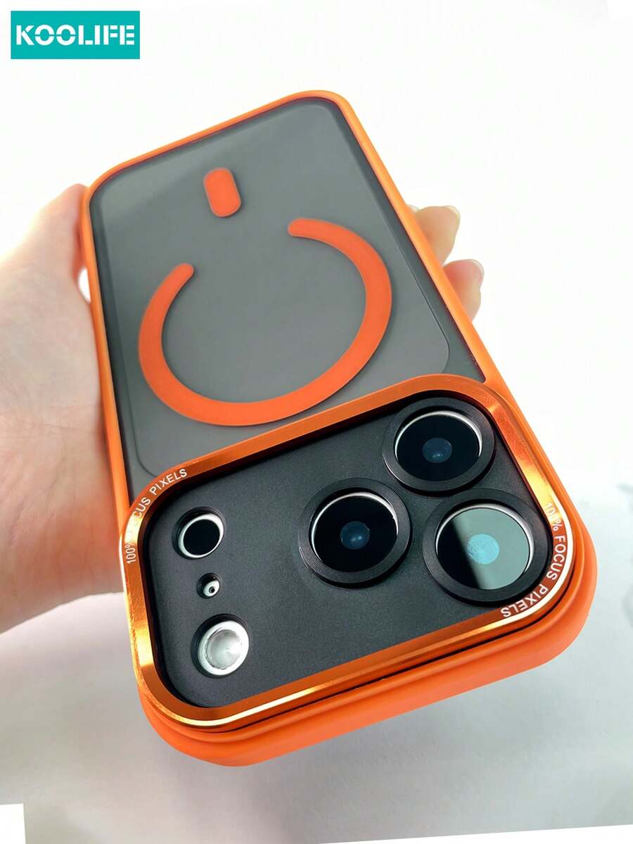 Koolife 1pc Luxury Magnetic Phone Case, Metal Lens Frame, TPU+PC Material, Support MagSafe Wireless Charging, Independent Buttons, Lens Protrusion Protection, Precise Cutouts, Anti-Drop, Compatible With IPhone 17/17 Pro/17 Pro Max, 16/16 Pro/16 Pro Max/16 Plus, 15/15 Pro/15 Pro Max/15 Plus